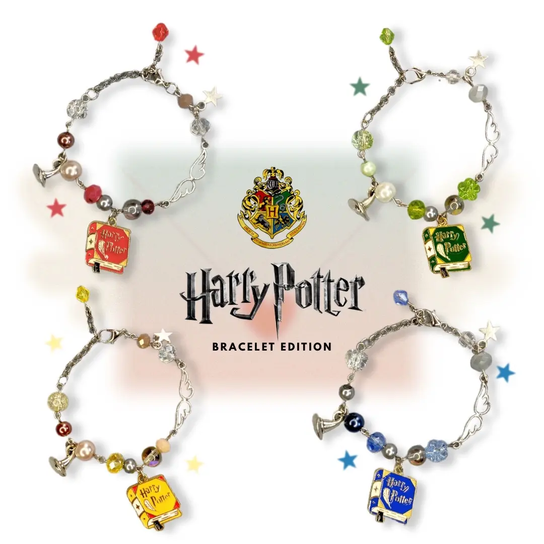 Gelang Manik Hogwarts Harry Potter - Harry Potter Hogwarts Beads Bracelet by Kilau Pernik | Gryffindor, Slytherin, Hufflepuff, Ravenclaw | Gelang Y2K Coquette