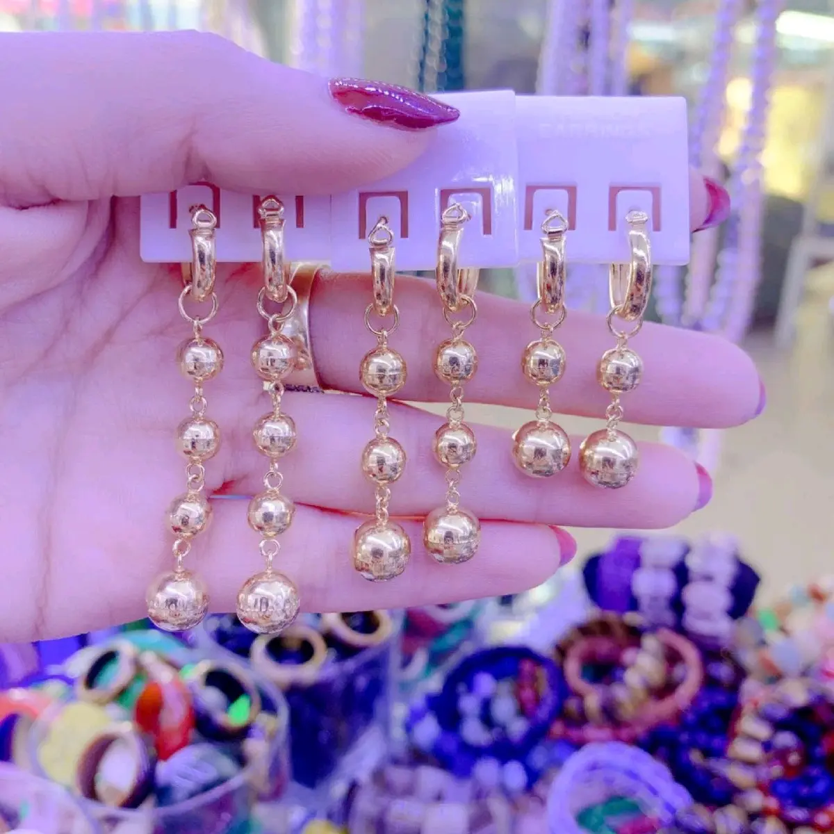 Bông tai châu vàng non xinh xắn dễ thương Hoa