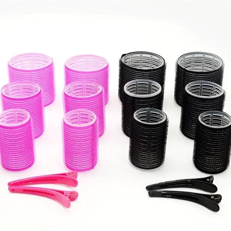 Hair Roller Natural Self Grip Hairs Curlers Hair Bangs Volume Self adhesive Hook Loop Hairdresse Curlers Heatless Curling 4