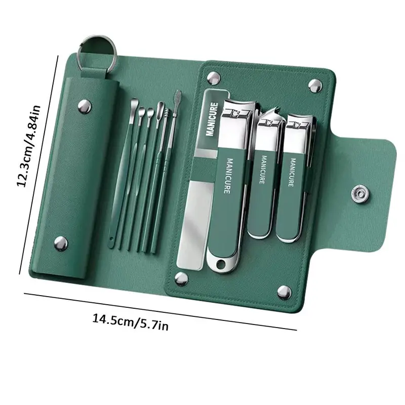 Product Introduction of Professional Manicure Set, 10pcs Nail Clipper Kit, Ear Digging Spoon, Personal Care Tools, Cuticle Pusher Grooming Kit for Travel and Home, Nail Supplies 12