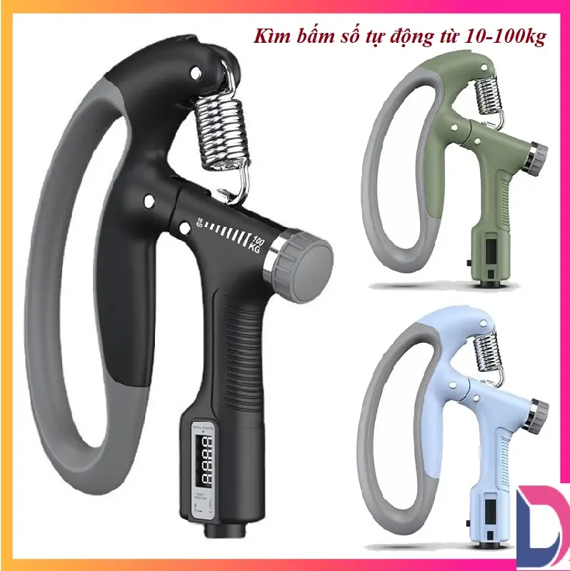 Kìm Bóp Tay Pro Đếm Số Điện Tử ( Chữ C )- Chọn Màu - Dụng Cụ Tập Gym Tại Nhà Điều Chỉnh Lực Từ 10-100kg