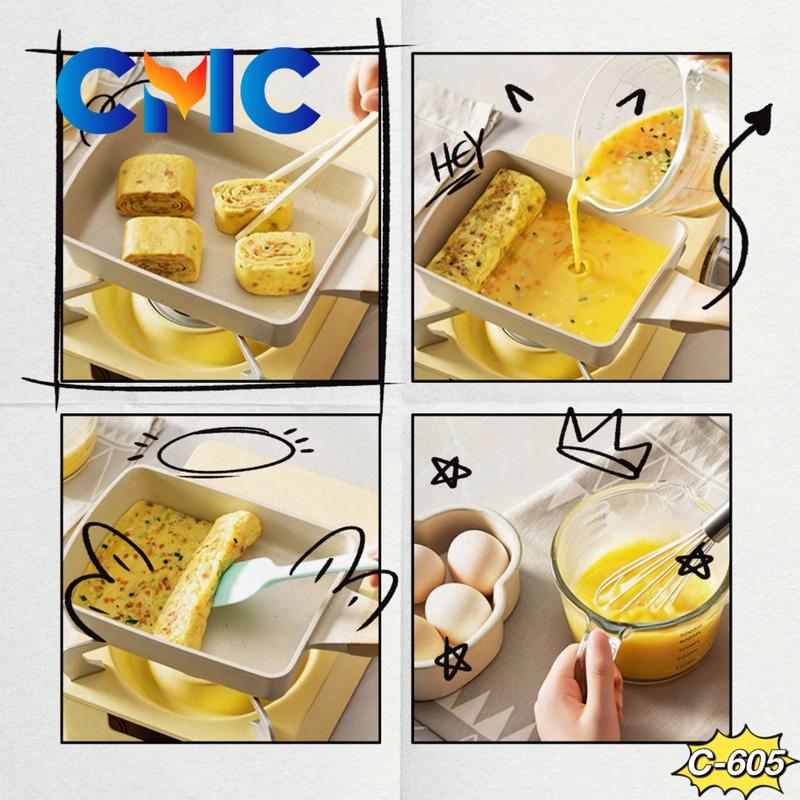 CMC[COD]Cosy Tamagoyaki Panci Wajan Penggorengan Telur Anti Lengket Omelette 15*18CM C-605 8