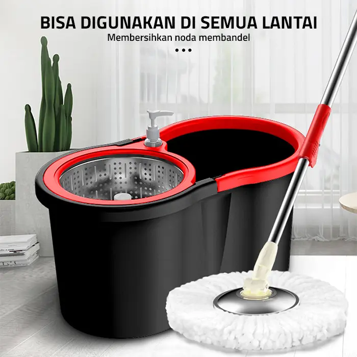 GM Bear Alat Pel Lantai Praktis 1018 - Ultra Spin Mop Aclima Black 3