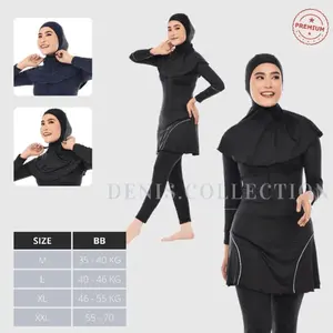 Baju Renang Muslimah Wanita Kode List Tangan Muslim Panjang Syari Dewasa