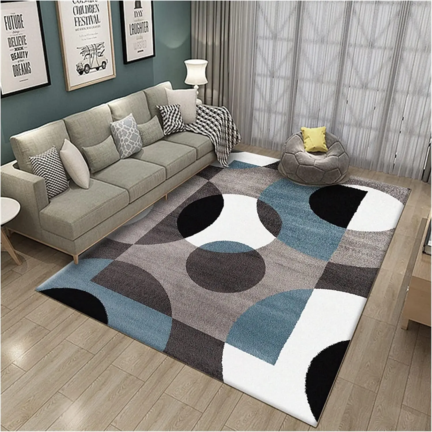 Karpet Lantai Abstrak Permadani Bulu Lembut Anti Slip Tikar Estetik Dekorasi Flanel