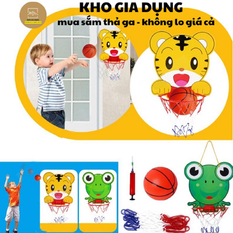 Đồ Chơi Bộ Bóng Rổ Mini Cho Bé Tặng Kèm Móc Dán Treo Tường, Bơm - Hình Thú Đáng Yêu Cho Bé 89024