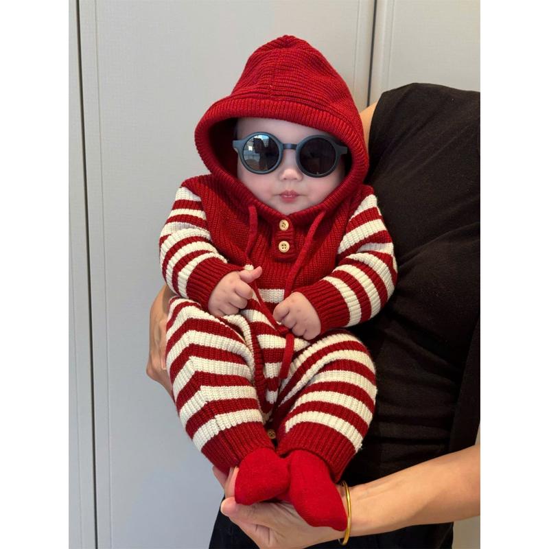  1307-Body len liền mũ cho bé HK KIDS bodysuit áo liền quần len Quảng Châu mềm mịn đanh lì sz cho bé 0-3 tuổi 