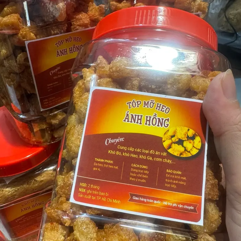 500g Top mỡ chiên giòn cháy mắm tỏi ớt thơm ngon Snack Cay 6