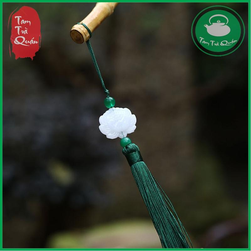 Cành tre giảng bài, duy trì nề nếp gia đình kèm ngọc bội 58cm Decor Phòng 4