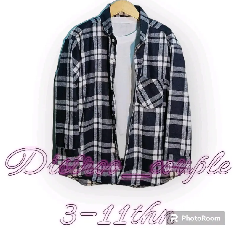 Baju Kemeja Flanel anak laki/perempuan import Motif Kotak-kotak Hitam Putih 2