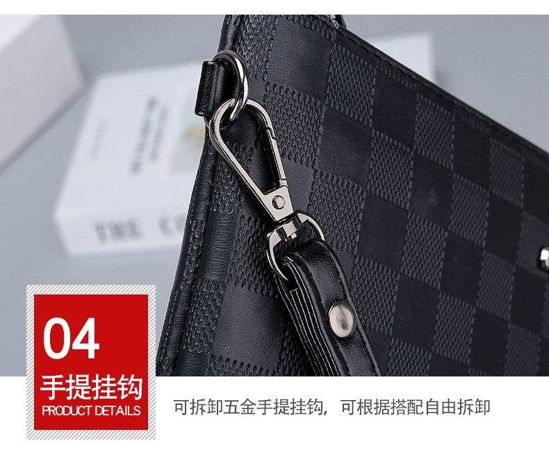 Product Introduction of New Men's Clutch Bag High-end Business Gift Handbag Large Capacity Phone Bag Fashion Clip Bag Soft Leather Envelope Bag 13