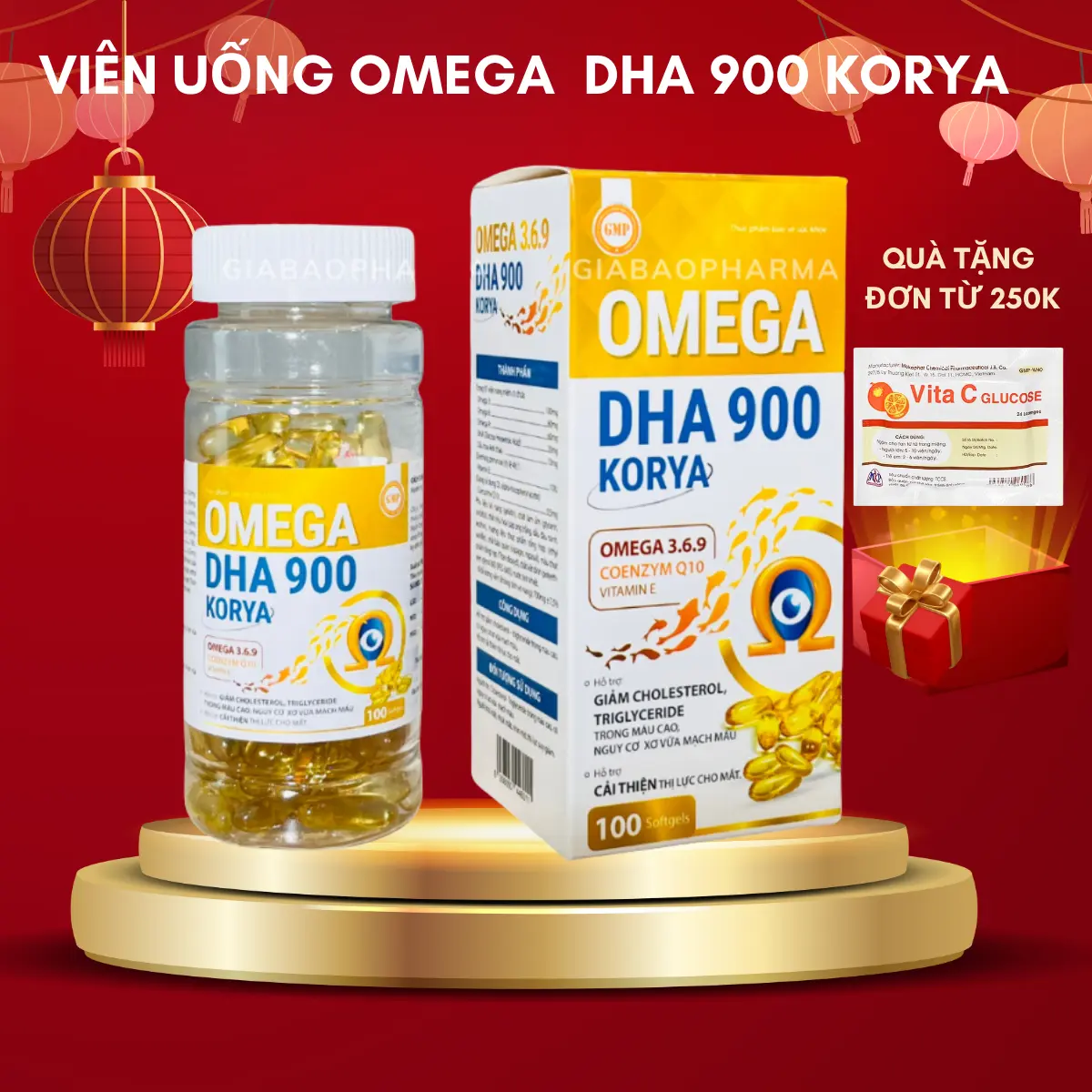 Viên uống Omega 369 DHA hỗ trợ tăng sức khoẻ mắt, hỗ trợ bổ não, tim mạch ( Hộp 100 viên)