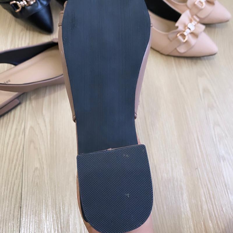 Declare&Dee Heels Blok Wanita Pitaloka Square Toe High 3 CM Black Karet Belakang Best Seller Shoes flat  shoes 4