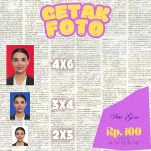 Cetak Pas Foto 4x6 3x4 2x3 Free Ganti Background Tidak Ada Minimum Order Paper Glossy With Outline Tanpa Batasan Pesanan