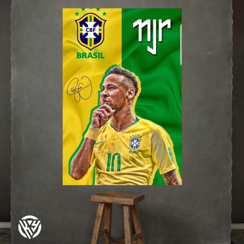 Hiasan dinding poster mdf neymar jr 0