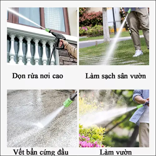 Máy rửa xe mini gia đình KUSHIMA công suất 3500W - Tặng bình tạo bọt - Bảo hành 12 tháng Lau Xe 2