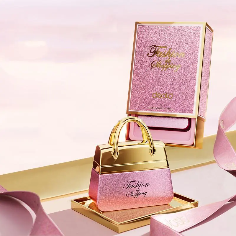 Bag Shape Women's Perfume, 1 Box Long Lasting Wodden Floral Rose Fragrance for Women, Fragrance for Daily Use, Cosmetic Gift for Girls, Bridesmaid Gift Box, Perfume for Women, Pink Perfumes, Beauty Products, Eau De Parfum, Floral Scents Perfume 0