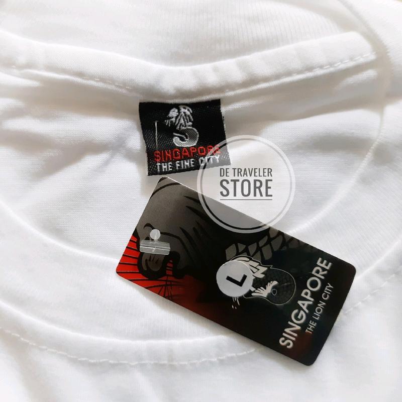 Kaos Singapore Merlion Souvenir Baju Negara Singapura Putih Katun 3