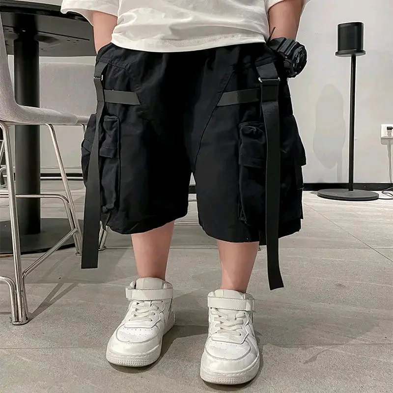 Celana Anak Cargo Fashion Remaja Pendek Anak Laki-laki Celana Pendek Kargo Longgar Pinggang Elastis Anak Celana Olahraga Kasual Anak Celana Pendek Musim Panas Anak Laki-laki Cowo 0