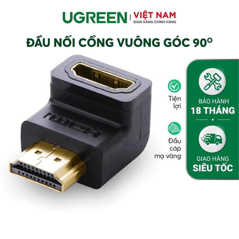 Đầu nối cổng HDMI male sang HDMI female vuông góc 90 độ UGREEN 20109 | Phụ Kiện