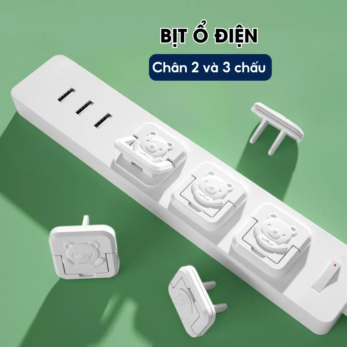 Nút Bịt Ổ Điện Chống Giật Chống Cháy An Toàn Hotech Thiết Kế Nhỏ Gọn Có Chốt Chắc Chắn Bảo Vệ An Toàn Cho Bé BITODH