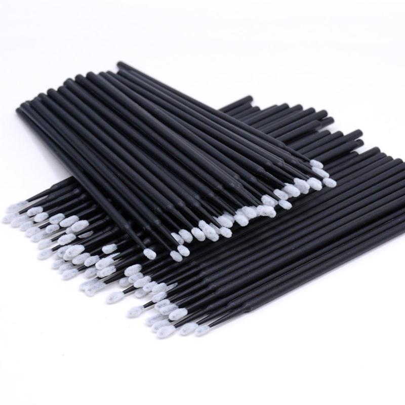 Disposable Micro Swabs, 100pcs Mascara Wands Applicators, Lip Wands, Eyelash Extension Brush Eyeliner Brush Cosmetic Tools, Clean 0