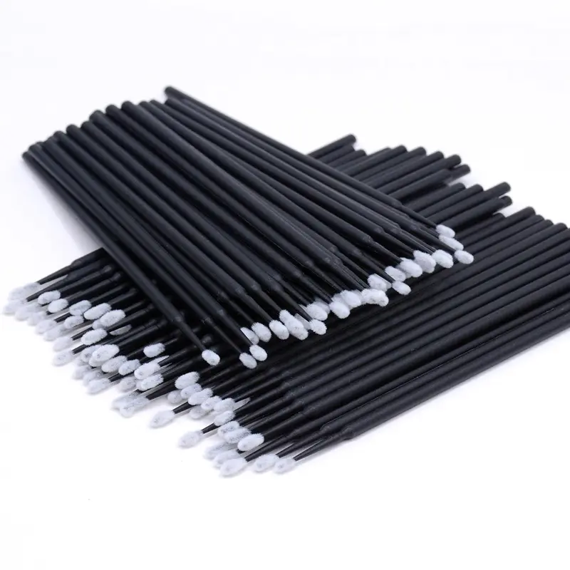 Disposable Micro Swabs, 100pcs Mascara Wands Applicators, Lip Wands, Eyelash Extension Brush Eyeliner Brush Cosmetic Tools, Clean 0