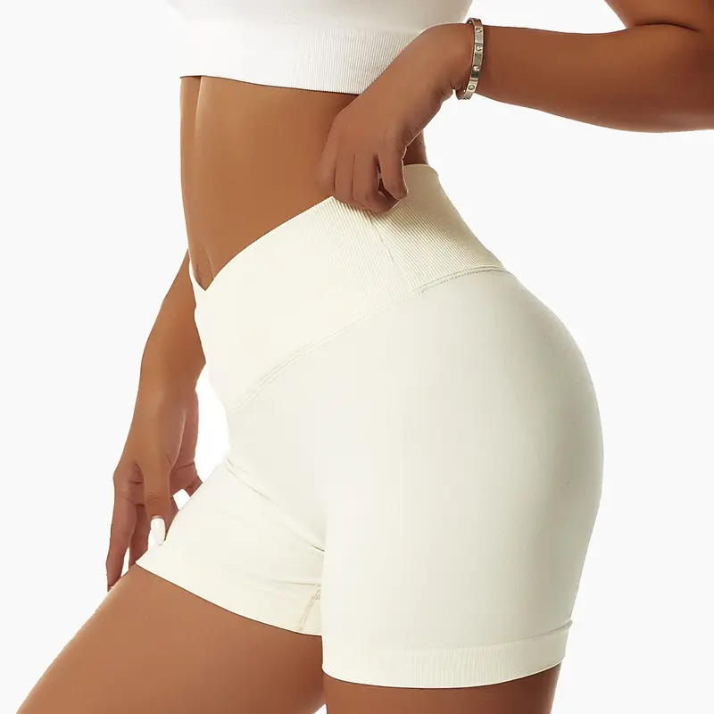 Quần Khiêu Vũ Pilates, Kiểu Bikini, Quần Đùi Chéo, Liền Mạch, Co Giãn, Cạp Cao, Thích Hợp Để Chạy, Yoga, Thể Dục Dáng Ôm, Quần Nữ, Nâng Hông 2