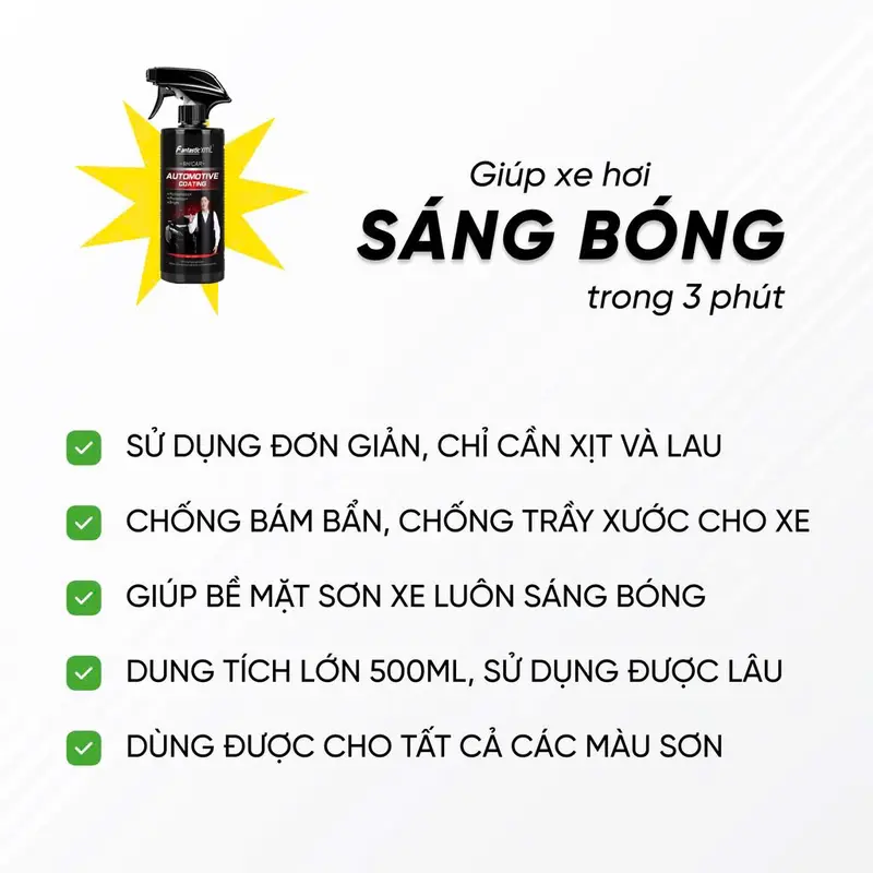 Chai xịt AUTOMOTIVE COATING phủ nano chống nước kính,phủ sơn xe ô tô,chống nước bề mặt kính mũ - OM 500ml 4