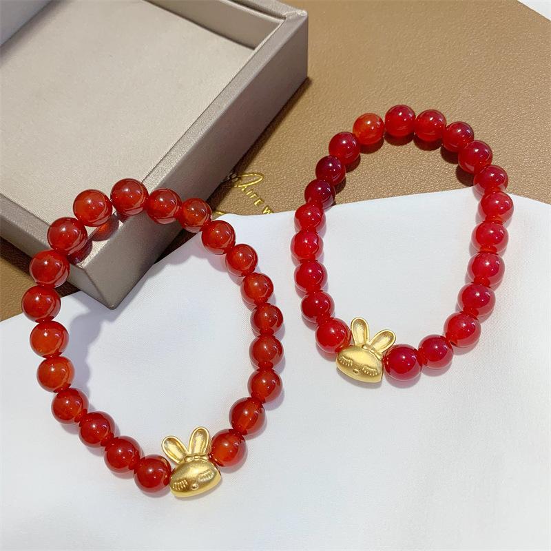Product Introduction of Vòng Tay Mã Não Đỏ Thỏ Vàng Nhỏ Trang Sức Vàng Chiếm Phí, Năm May Mắn, Vòng Tay Thỏ, Dành Cho Nữ, Không Phai Màu, Năm Kỷ Niệm Mới Năm 2025 vòng  tay  cho  nam vòng  trầm  hương vòng  trầm  hương 0