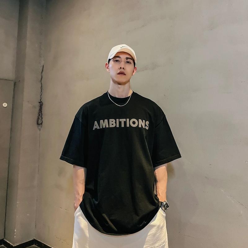 Áo Thun Nam Nữ Form Rộng Cotton Tay Lỡ Unisex , Áo Phông Cổ Tròn Basic Tee Oversize Cotton Trend Hè 2024 - Ambitions