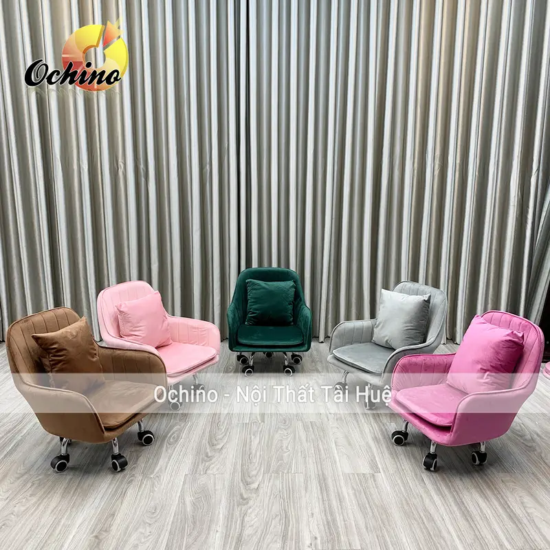 Ghế Bệt Ngồi Làm Nail, Đóng Hàng Có Bánh Xe Di Chuyển Tiện Lợi Mẫu Vân Sò Dày Dặn (Ảnh Thật) 5