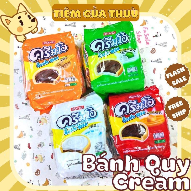 Bánh Quy CREAM O Thái Lan Choco Plus JACK&JILL 24 Gói Nhân Socola Nhiều Vị đồ ăn vặt