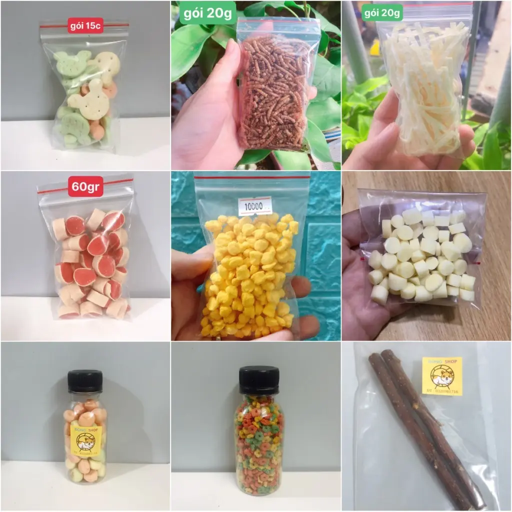 Thức ăn hamster gói ăn thử các loại, đồ ăn dặm cho hamster nhiều dinh dưỡng giúp mập mạp,mượt lông,béo ú