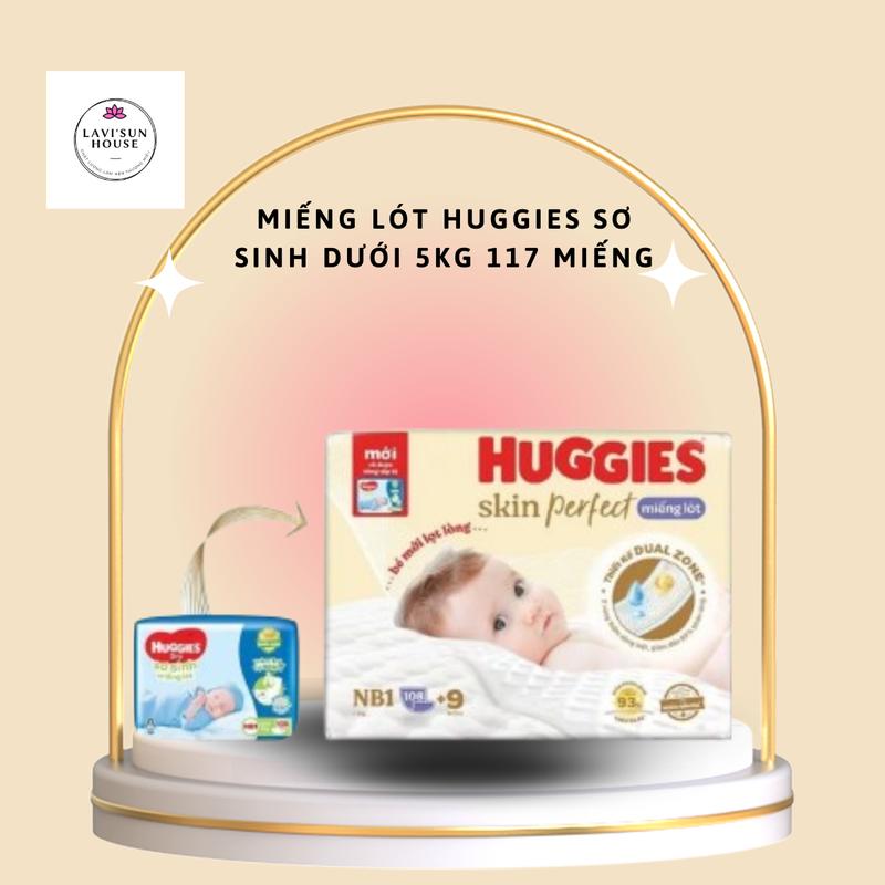Tặng 6 mếng Miếng lót sơ sinh huggies Skin Perfect newborn 1 108 miếng tặng 6miếng,miếng lót em bé nb1 dưới 5kg Bỉm Cho Bé