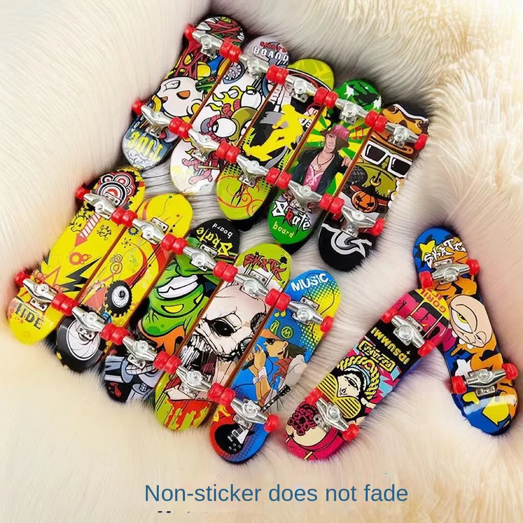 Finger Skateboard Puzzle Pressure Relief Alloy Plastic Cross-Border Creative Mini Skateboard Desktop Toy Gift