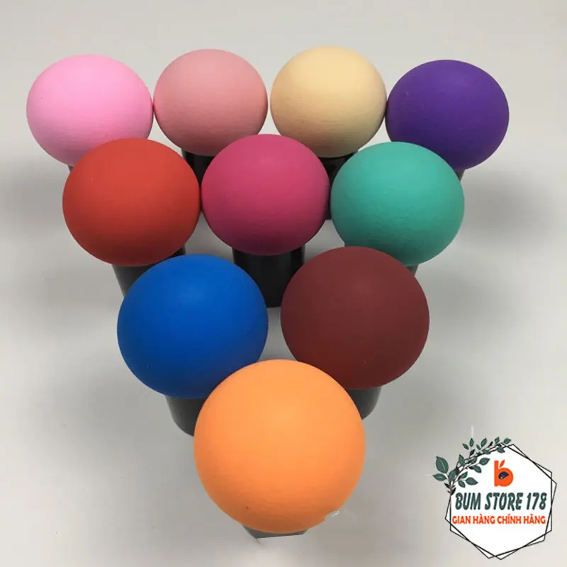 Bông mút tán nền phấn phủ hình cây nấm mini tiện dụng, Bông tán kem nền mềm mại thoải mái thiết kế hình nấm có tay cầm