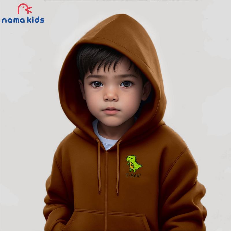 JAKET ANAK LAKI LAKI JAKET SLETING ZIPPER RESLETING COWOK SWEATER HOODIE COWO BORDIR TIREX DINOSAURUS LUCU Fashion 4
