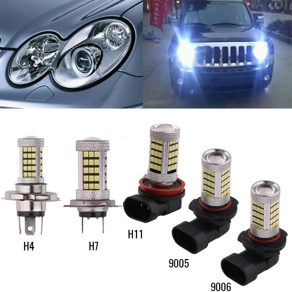 Đèn ô tô, 1 cái, DC 12V, 66 LED, 4 / H7 / H11 / 9005 / 9006, 6000K, Đèn pha sương mù ô tô, # 290518