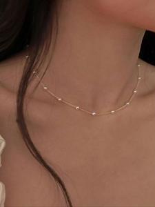 Collar de cuentas de acero inoxidable, bisutería de moda para fiestas, decoración diaria de ropa, joyería comodín y exquisita para regalo de cumpleaños