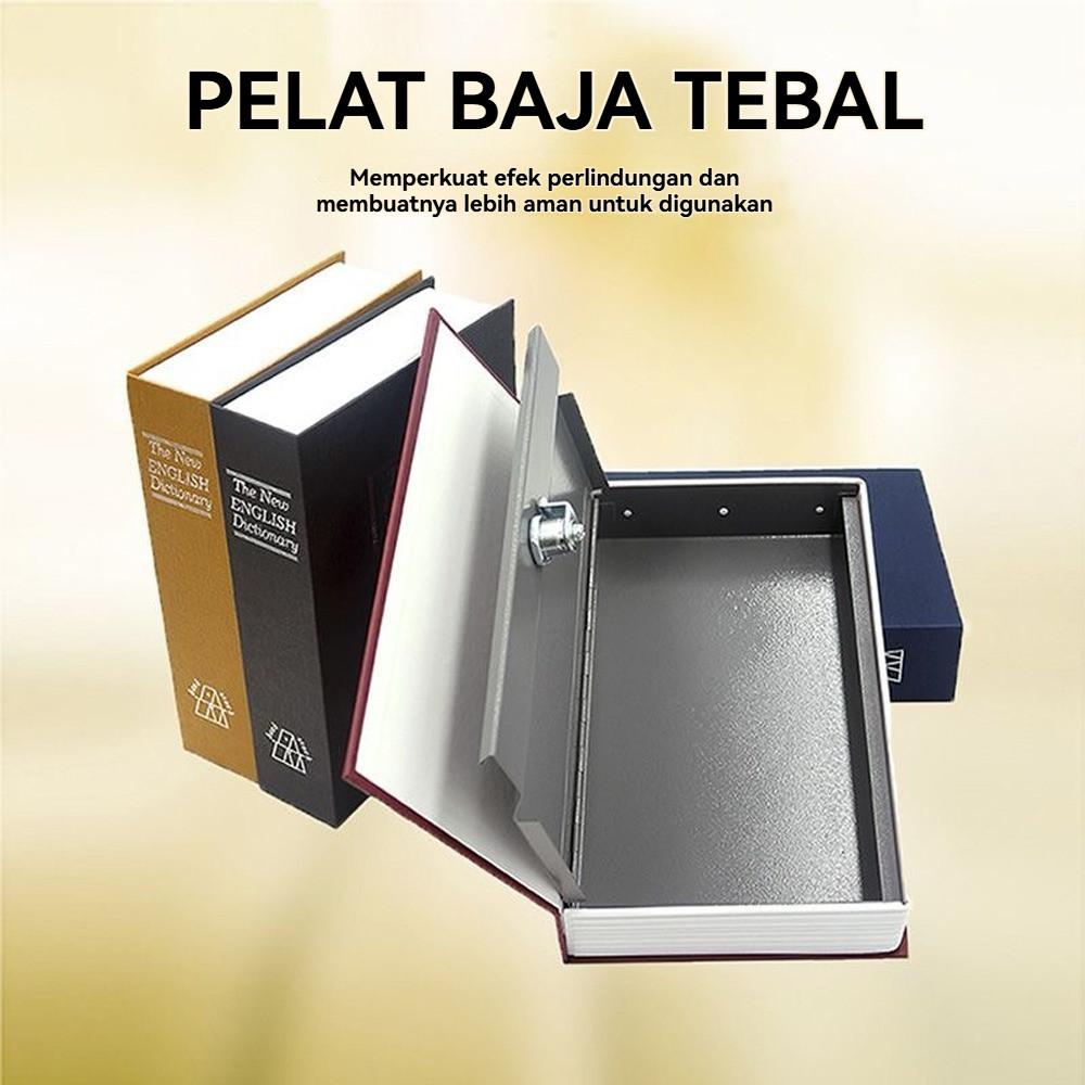 Kotak Penyimpanan Rahasia Mini - Brankas Buku dengan Password, Gembok, dan Kombinasi untuk Perhiasan & Dokumen Penting