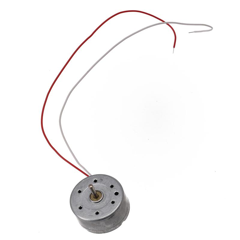 RF-300CA RC-300 Mini DC Motor – 24mm Round, 2mm Shaft, High Speed 10000+ RPM, 3V-6V, For DIY And Solar Projects