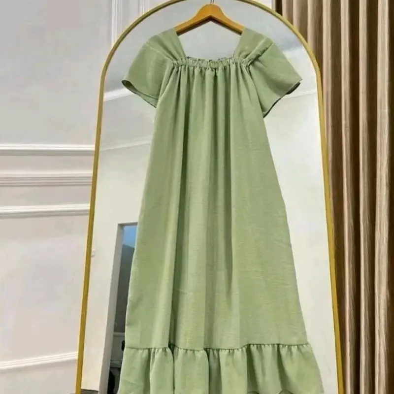 Daster Wanita Fujian Ruffle Dress Crinkle Airflow Dada Karet | Daster Wanita Lengan Pendek Fujian Dress Ruflle Crinkle Airflow 5