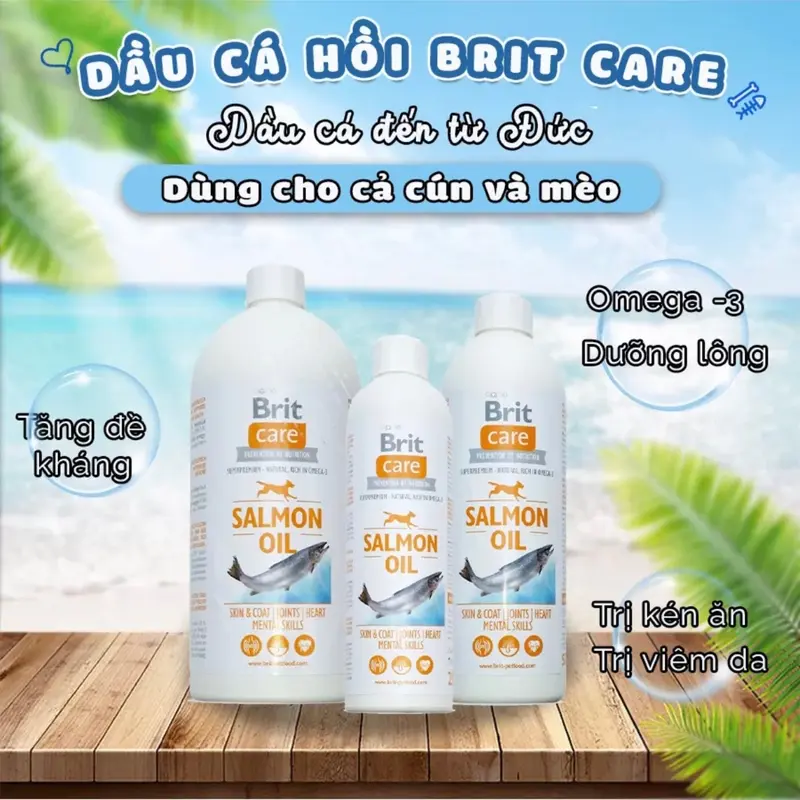 [Quận Tân Phú] DẦU CÁ HỒI CHO CHÓ MÈO BRIT CARE NHẬP ĐỨC ( chiết 50ml) 0