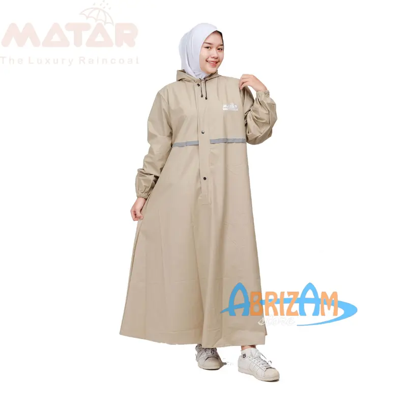 Jas Hujan Gamis Wanita Muslimah/ Jas Hujan Wanita By MATAR Dewasa Syari PVC Rust-Proof Raincoats outfit outdoor 2