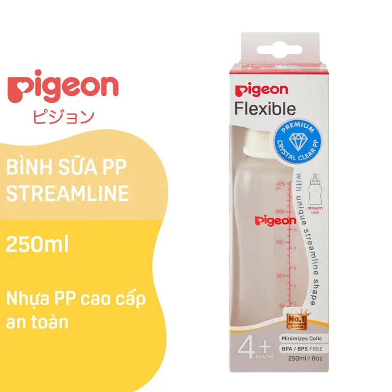 Bình sữa cổ hẹp Pigeon PP Streamline 150ml/250ml 4