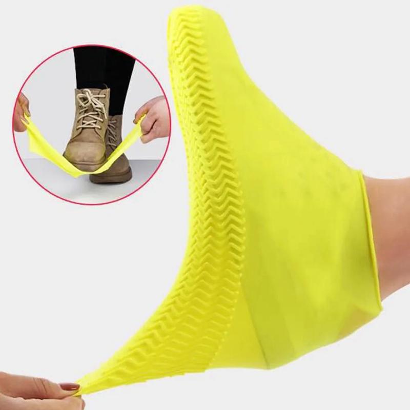 Product Introduction of 2pcs Silicone WaterProof Shoe Covers Reusable Slip-resistant Rubber Rain Boots Overshoes Accessories for Outdoor Rainy Day Lightweight 16