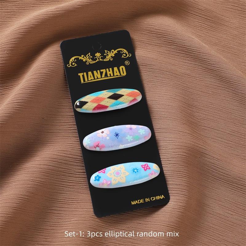 Product Introduction of 3pcs/Set Fashion Printed Bandana Needle Heart Oval Pin Scarf Fixed Buckle Anti Shedding Safety Pin Gift for Girlfriend Love Bow Safety Hijab Pins Accessories 27