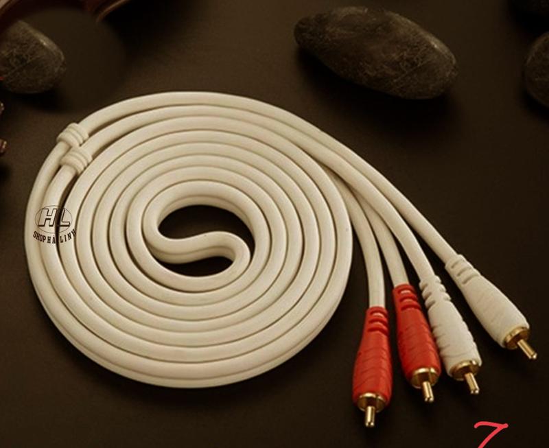  Dây Cáp Loa AV 4 Đầu Bông Sen Dài 1.8M 3M 5M 10M 15M 20M - Dây Cáp loa 2 AV ra 2 AV 4 đầu Hoa sen Đồng Nguyên chất Chống Nhiễu 