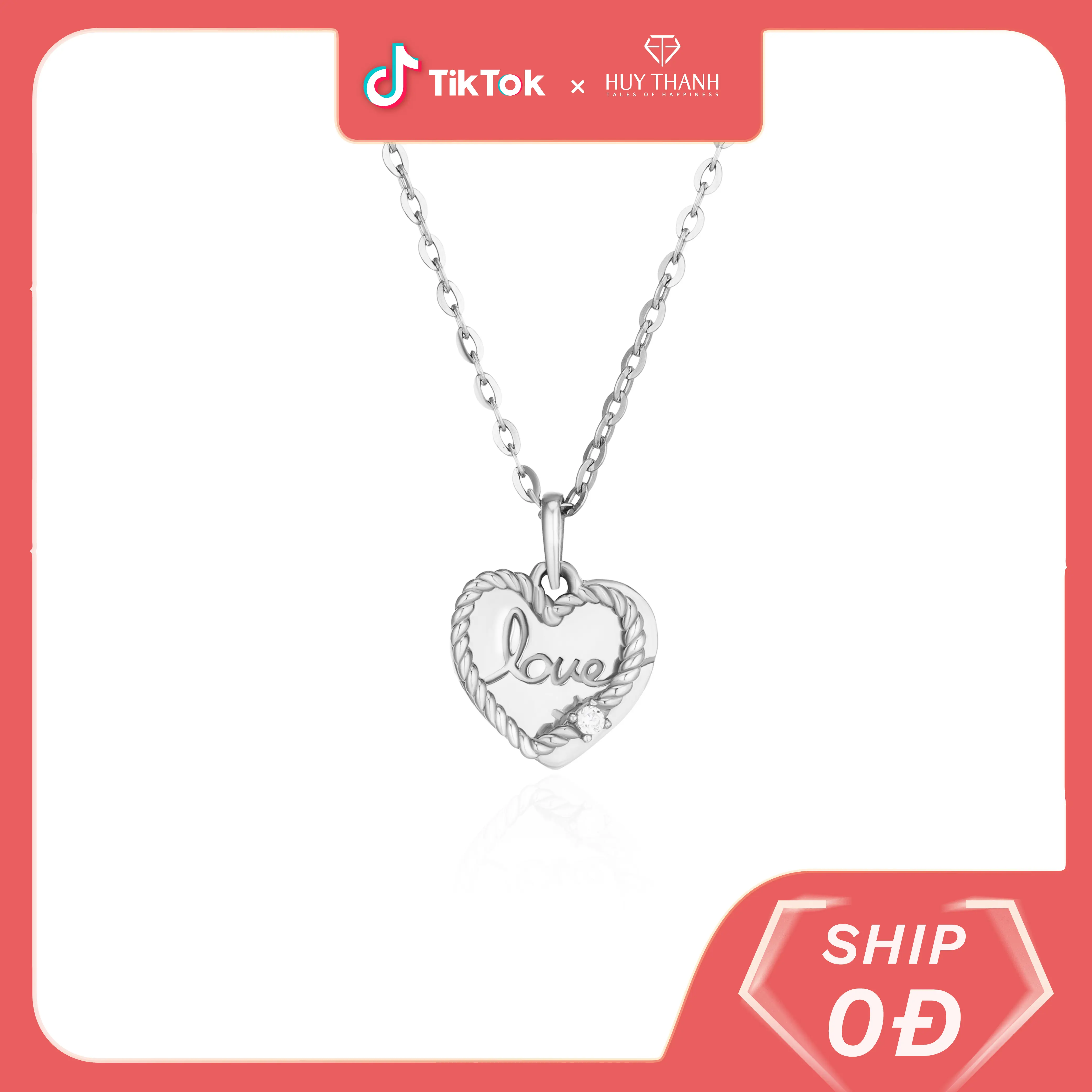 HuyThanhJewelry DCMAMD613 Dây chuyền Vàng 10K đá CZ Starlight (Dây móc chờ)